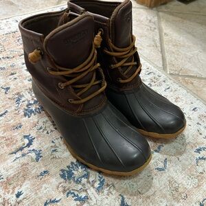 Sperry Dark Brown and Black Duck Boots